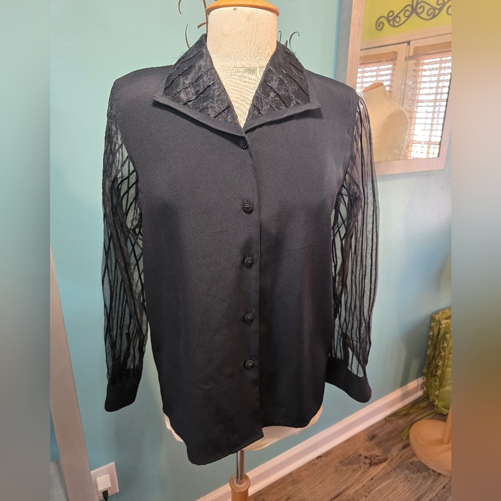 Timeless and Chic Vintage Embellished Blouse